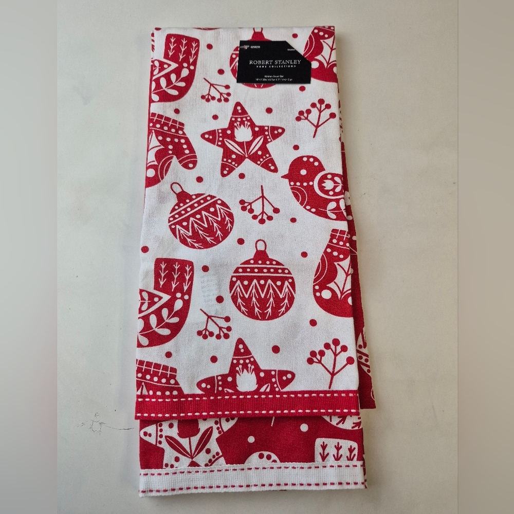 Robert Stanley Home Collection Christmas Towel Set New